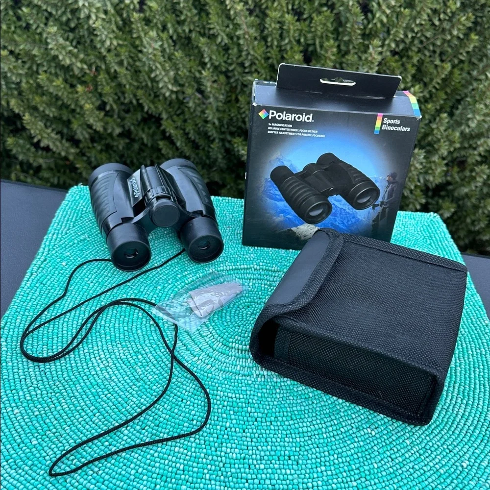 Polaroid Black Sports Binoculars with Blue Accents